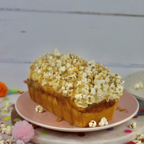 Easy No Bake Popcorn Cake with Marshmallows, M&M's and Peanuts