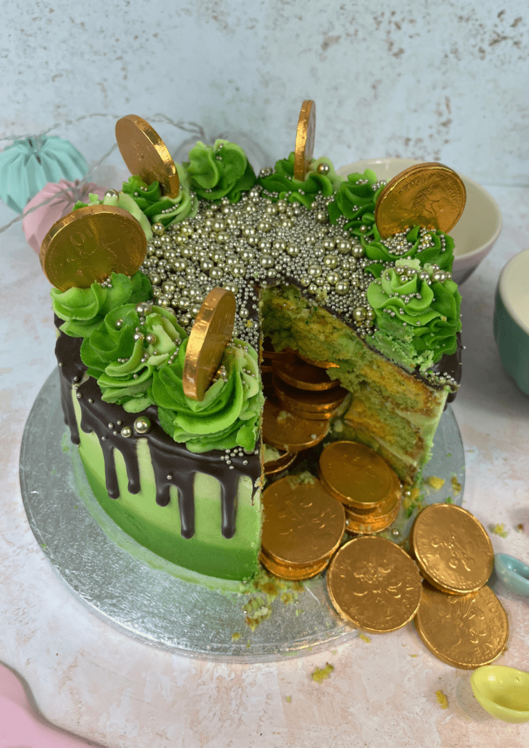 St Patrick’s Day Piñata Cake