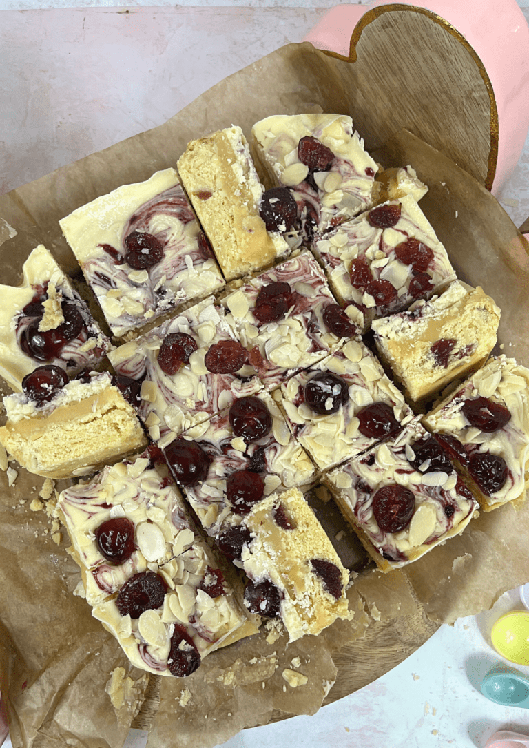 Cherry Bakewell Millionaire Shortbread