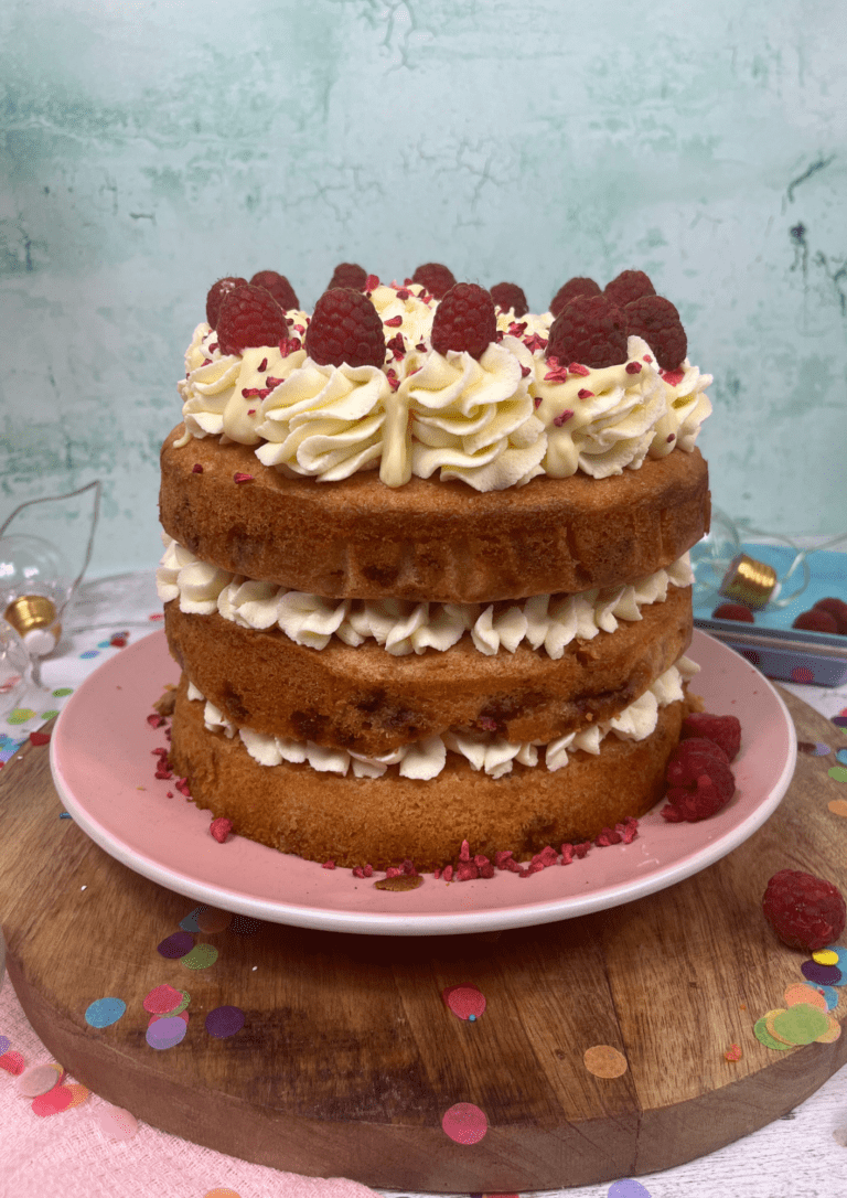 White Chocolate and Raspberry Cake