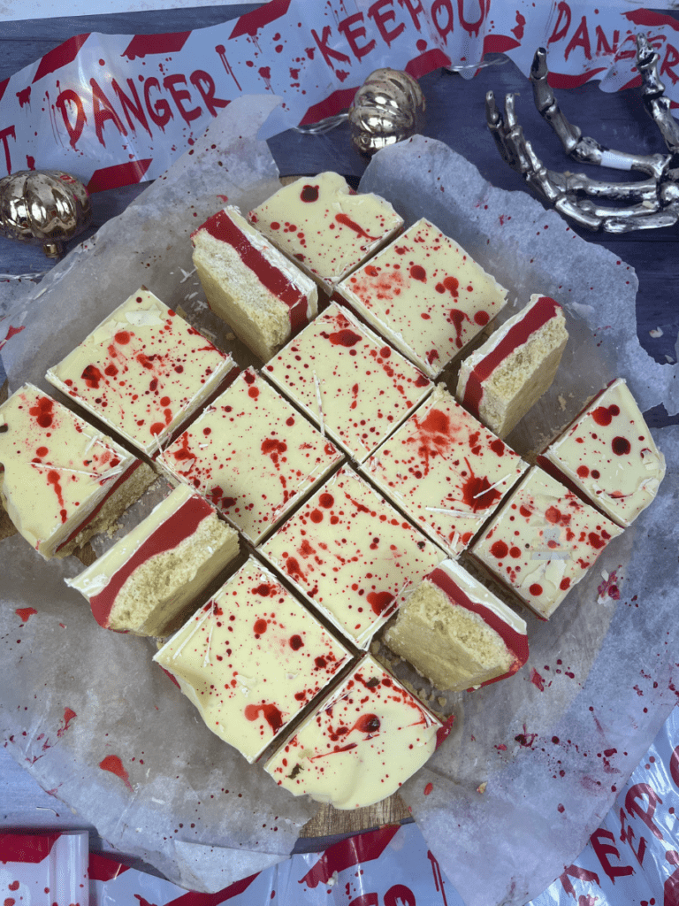 Blood Spatter Millionaire Shortbread