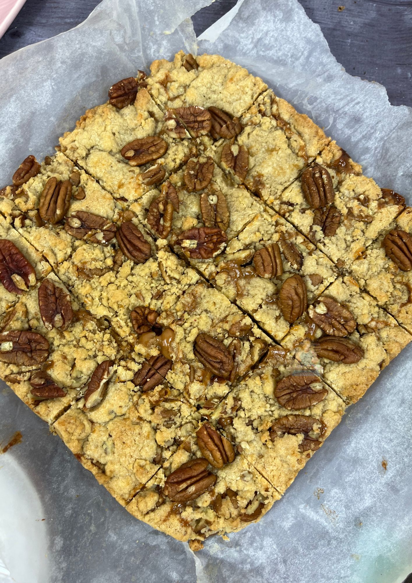 Caramel and Pecan Cookie Bars
