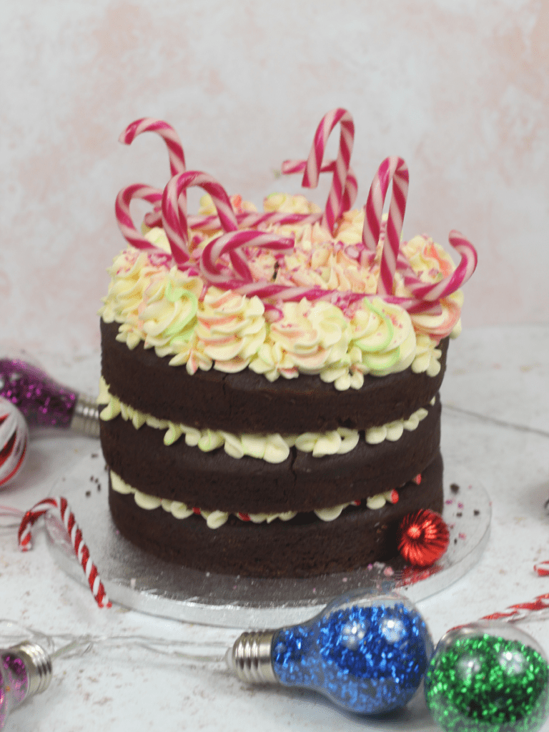 Vegan Candy Cane Cake