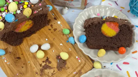 Carved Easter Egg Cake - Three Brothers Bakery