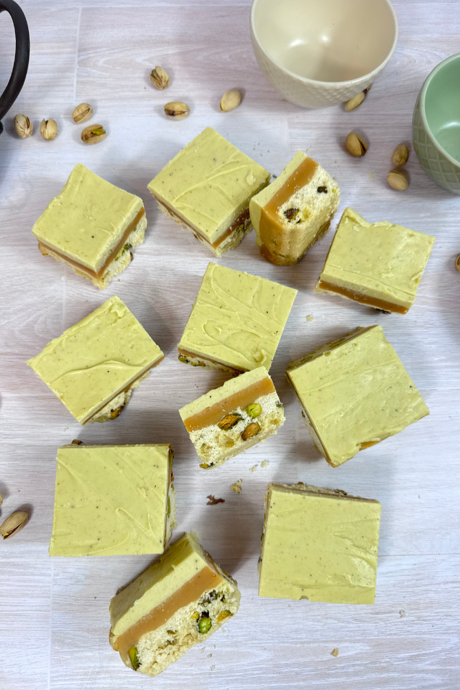 Pistachio Millionaire Shortbread